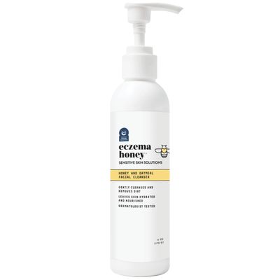 ECZEMA HONEY Oatmeal Facial Cleanser - Natural Eczema Face Wash Prevents Breakouts - Daily Gentle Face Cleanser for Dry, Itchy, Sensitive, &amp; Irritable Skin (6 Oz)