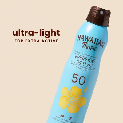 Hawaiian Tropic Everyday Active Spray Sunscreen SPF 50, 6oz | Hawaiian Tropic Sunscreen SPF 50, Sunblock, Oxybenzone No Sunscreen, Spray On Sunscreen, Body Sunscreen Spray SPF 50, 6oz each Twin Pack