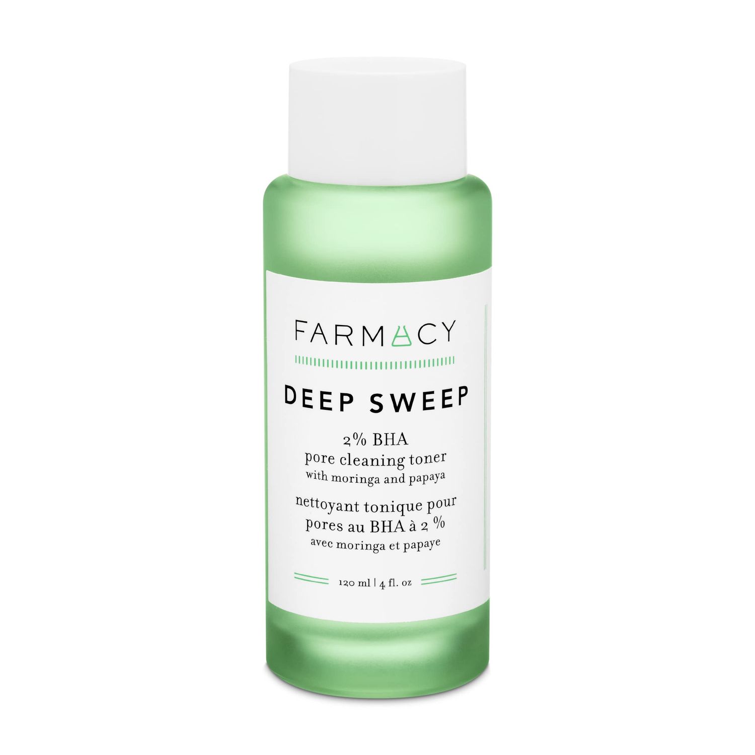 Farmacy 2% Salicylic Acid Toner for Face - Deep Sweep Gentle BHA Exfoliant for Oily Skin - Refines Texture with Papaya Enzymes &amp; Moringa Water for a Healthy-Looking Complexion (120ml)