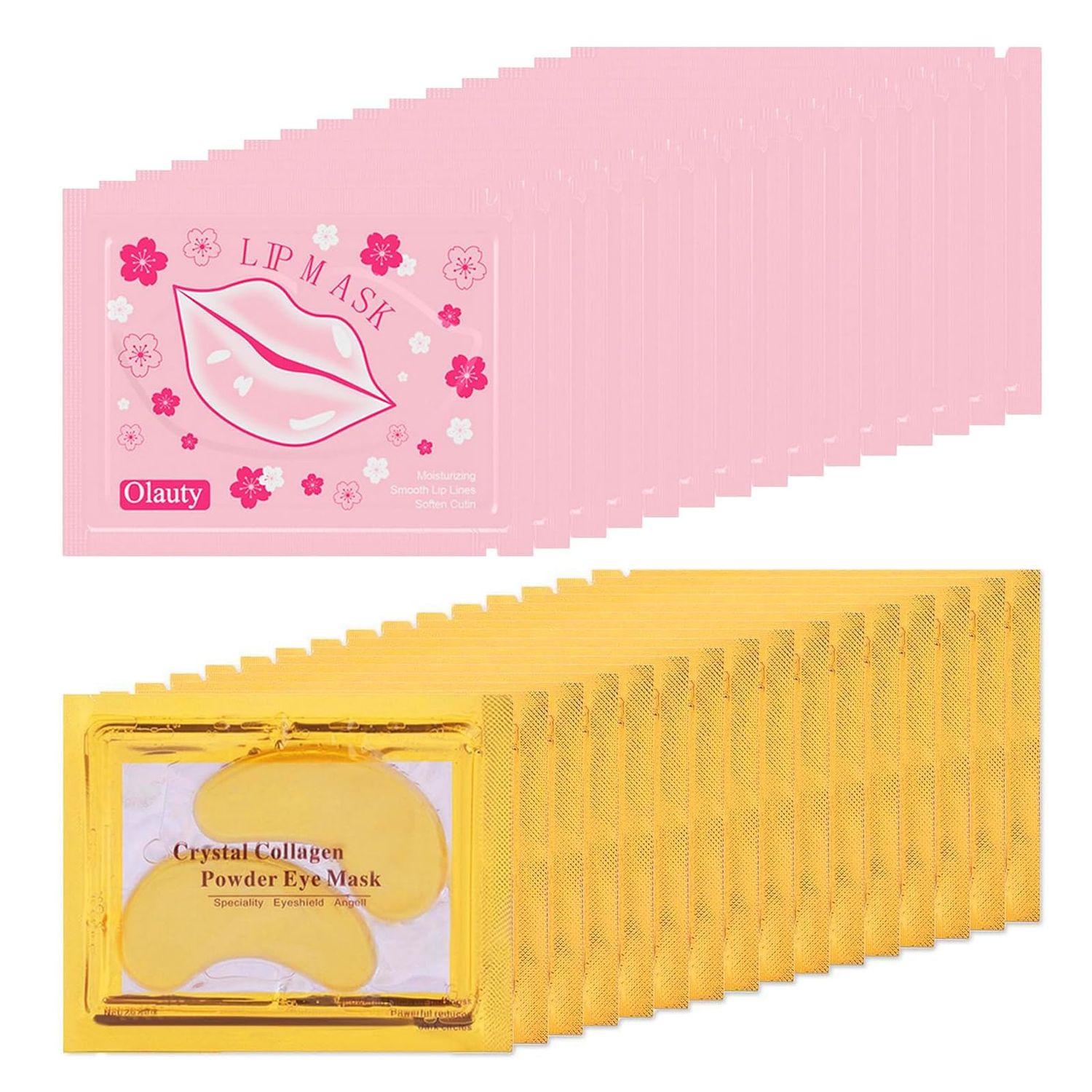 30 Pairs Lip Masks &amp; Eye Masks, Under Eye Masks,Moisturizing Collagen Lip Masks Crystal Lip Care Gel Pads Patches, for Dry Lips,Effectively Nourishes Lip &amp; Eye Skin Care