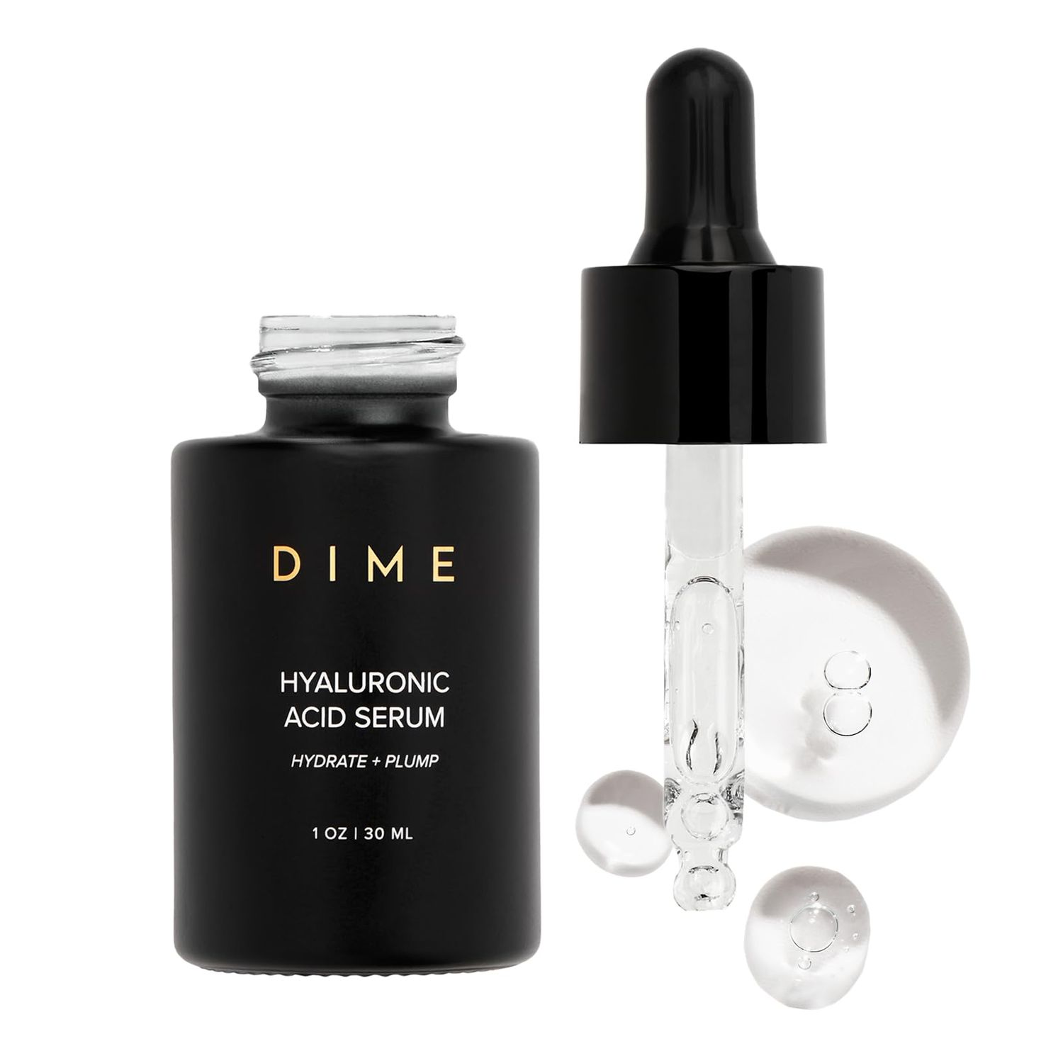 DIME Beauty Hyaluronic Acid Serum, Non-Greasy Hydrating Face Serum with Pure Hyaluronic Acid, 1 oz / 30 ml
