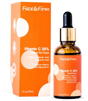 Generic Face&amp;Firm 20% Vitamin C Face Serum With Vitamin E, Ferulic Acid And Hyaluronic Acid-Anti-Aging, Maximum Potency And Boost Skin Collagen Face Serum 1fl.oz/30ml