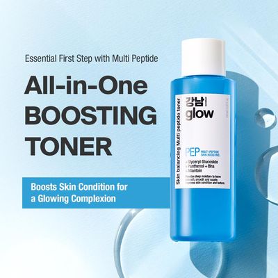GANGNAM glow Multi-Peptide Skin Boosting Toner - Hydrating, Soothing, Exfoliating Toner for Face I Niacinamide &amp; Hyaluronic Acid &amp; Salicylic Acid I Face Moisturizer | Korean Skin Care - 5.07floz