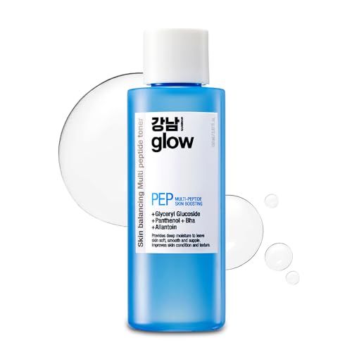 GANGNAM glow Multi-Peptide Skin Boosting Toner - Hydrating, Soothing, Exfoliating Toner for Face I Niacinamide &amp; Hyaluronic Acid &amp; Salicylic Acid I Face Moisturizer | Korean Skin Care - 5.07floz