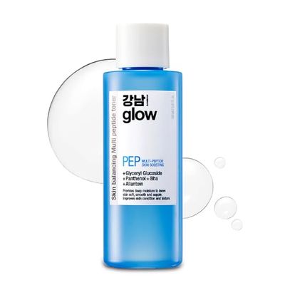 GANGNAM glow Multi-Peptide Skin Boosting Toner - Hydrating, Soothing, Exfoliating Toner for Face I Niacinamide &amp; Hyaluronic Acid &amp; Salicylic Acid I Face Moisturizer | Korean Skin Care - 5.07floz