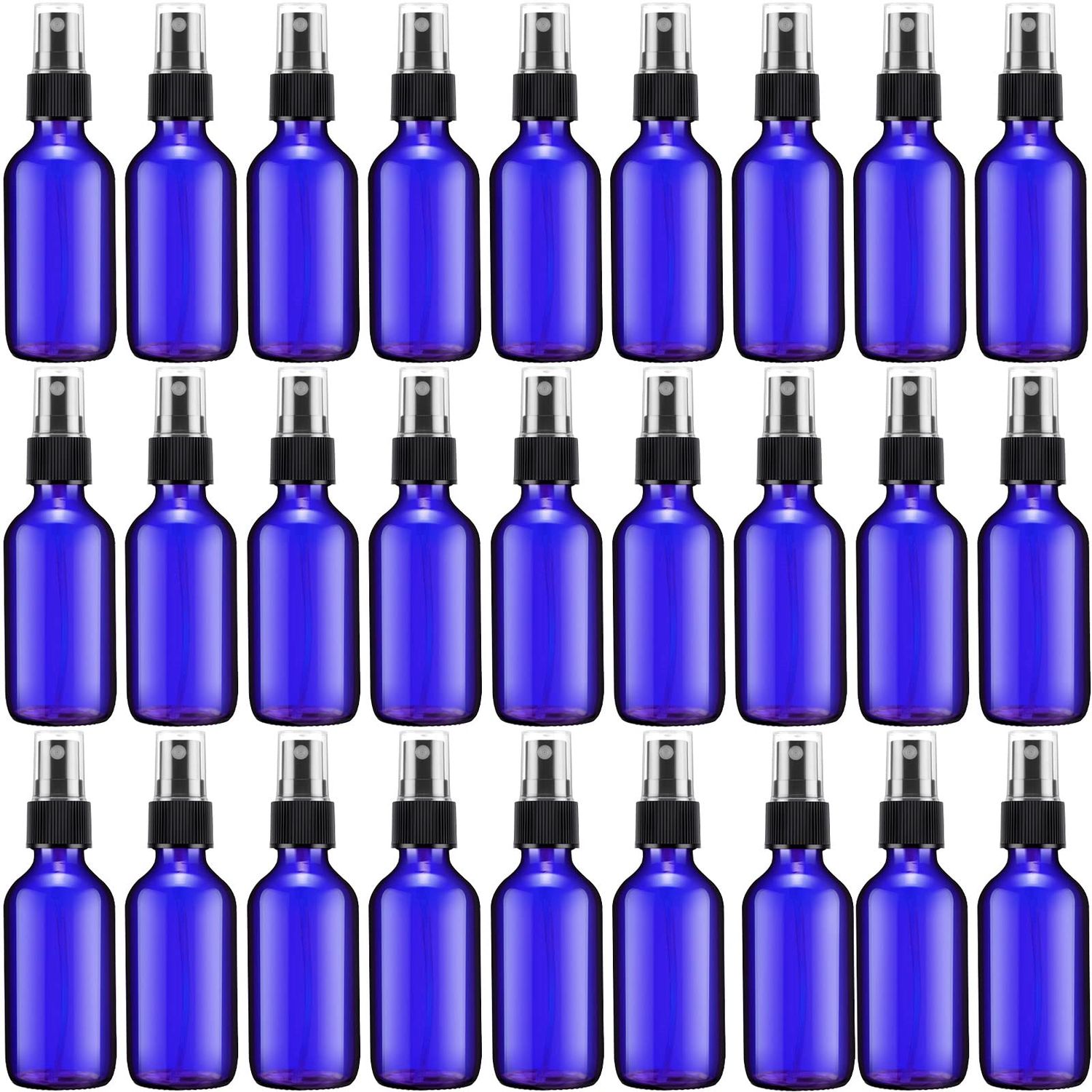 Eccliy 32 Pcs 2 oz Glass Spray Bottles for Essential Oils Small Fine Mist Glass Spray Bottle Refillable Mini Liquid Cosmetic Spray Bottles Containers for Travel Cleaning Skin Care Plants