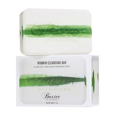 Baxter of California Vitamin Cleansing Bar for Men for All Skin Types - Italian Lime and Pomegranate Essence - 7 Oz