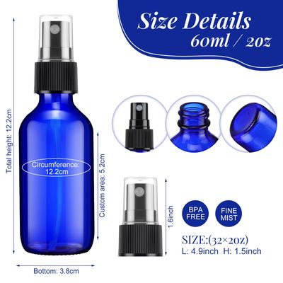 Eccliy 32 Pcs 2 oz Glass Spray Bottles for Essential Oils Small Fine Mist Glass Spray Bottle Refillable Mini Liquid Cosmetic Spray Bottles Containers for Travel Cleaning Skin Care Plants