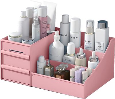 Decorcode Makeup Organizer for Vanity - Countertop Cosmetic Storage with Drawers for Beauty, Skincare, Perfume, and More - Perfect for Bathroom and Bedroom