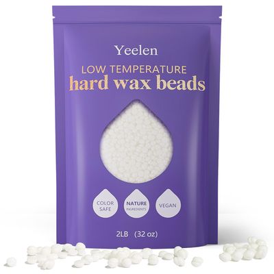 Hard Wax Beads 2LB Waxing Beads: Wax Beads for Sensitive Skin Bikini Wax Beans Brazilian Waxing Face Lip Eyebrow - Bulk Ideal for Salons and Home Use (White)