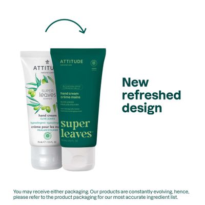 ATTITUDE Hand Cream, EWG Verified, Plant and Mineral-Based, Vegan Personal Care Products, Olive Leaves, 2.5 Fl Oz (Pack of 6)