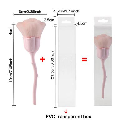 AKOAK 1 Pack Rose Flower Design Nail Art Cleaner Brush Multifunctional Blush Brush Powder Brush, Beauty Manicure Tool Gel Nail Care Accessories (Light pink)