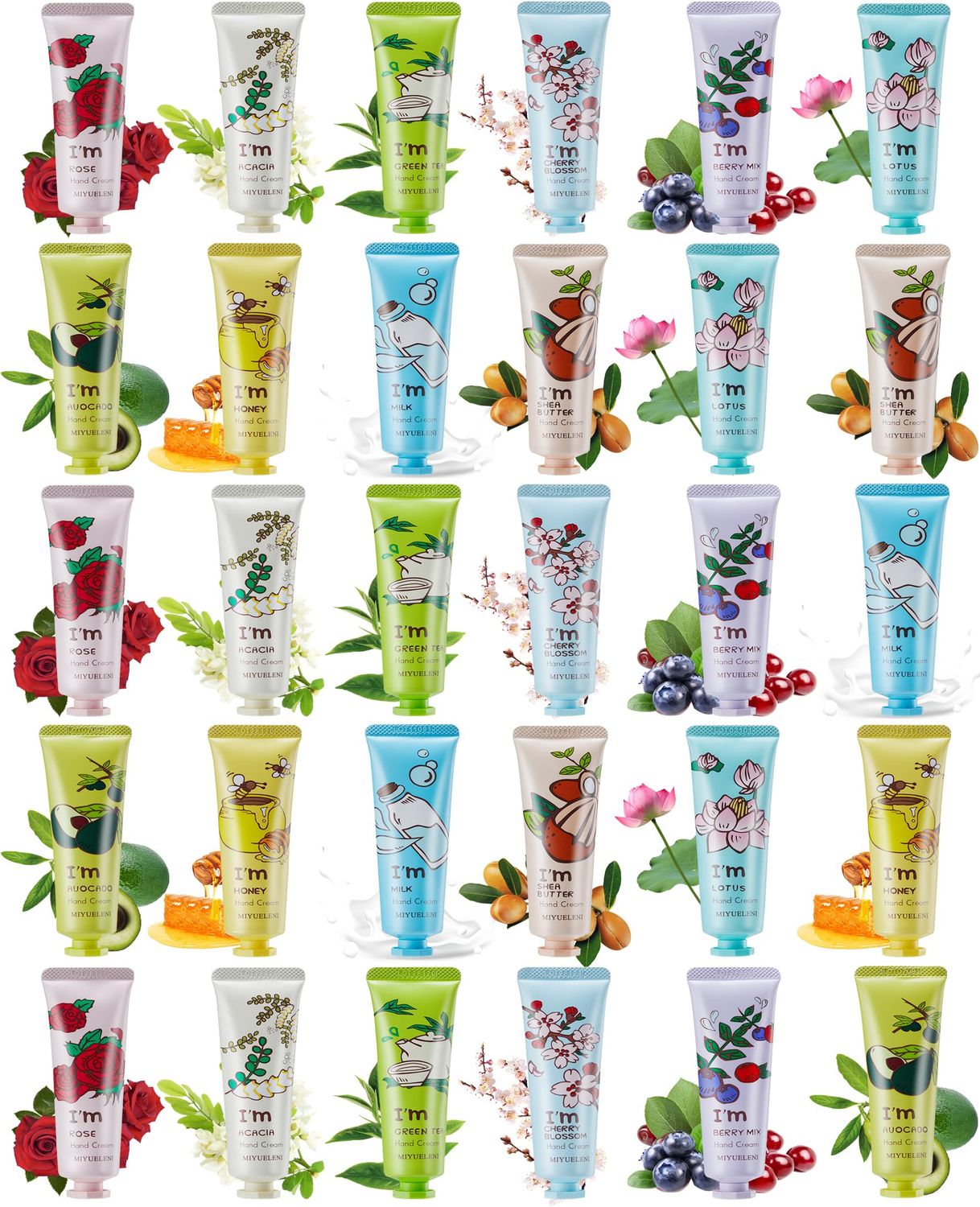 Blcculi 30 Pack Hand Cream Gift Set,Mini Hand Lotion for Dry Cracked Hands,Travel Size Hand Care Cream Fragrance Hand Lotion,Moisturizing Hand Cream for Women,Mothers Day Gifts, Valentine&#39;s Day