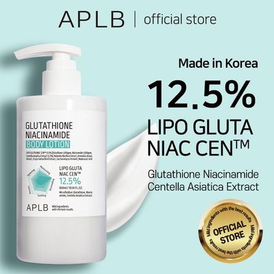 APLB Glutathione Niacinamide Body Lotion | LIPO GLUTA NIAC CEN 12.5% 10.14 FL.OZ/Korean Skincare, Long lasting hydration, Revitalize for gentle and improve skin texture