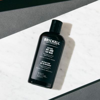 Brickell Men's Redefining Anti-Aging Face Wash For Men, Natural and Organic, Foaming Gel Face Wash Firms &amp; Plumps Skin to Reduce Signs of Aging (Scented, 4 oz)