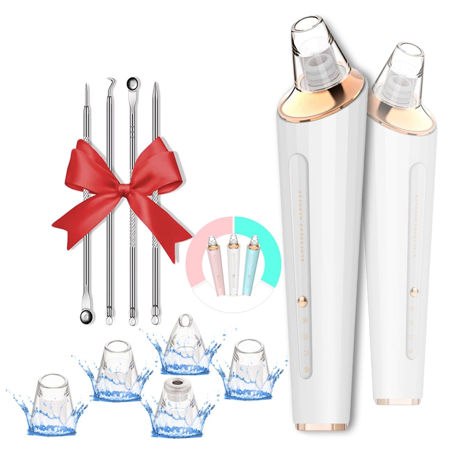 Blackhead Remover Pore Vacuum, Upgraded USB Rechargeable Facial Pore Cleaner Blackhead Removal Kit with 3 Suction Power,5 Probes Black Head Extractions Tool for Women &amp; Men