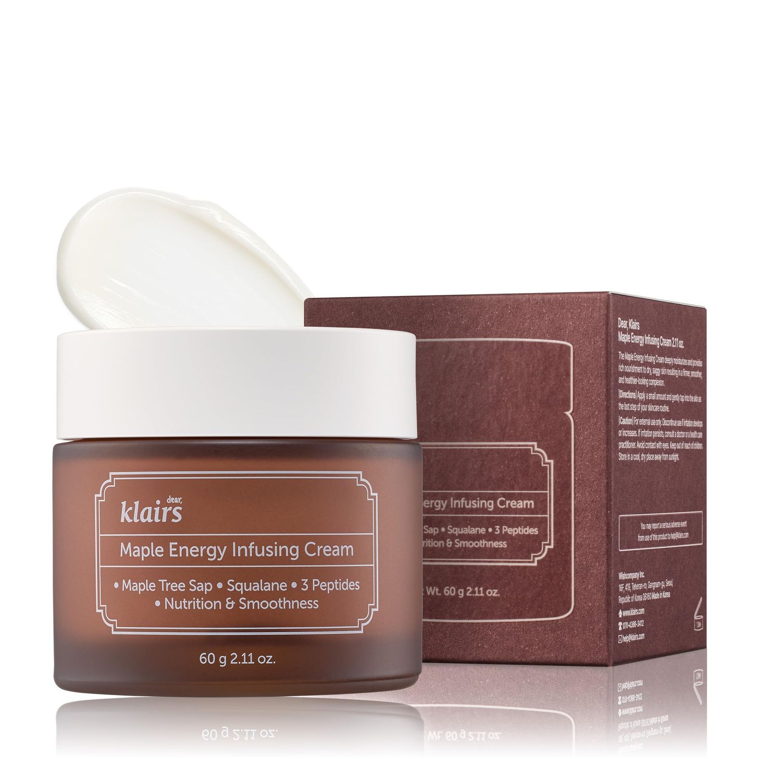 DearKlairs Maple Energy Infusing Cream 60g, Firming Korean cream, Peptide, Skin Barrier moisturizing and hydrating, all skin types