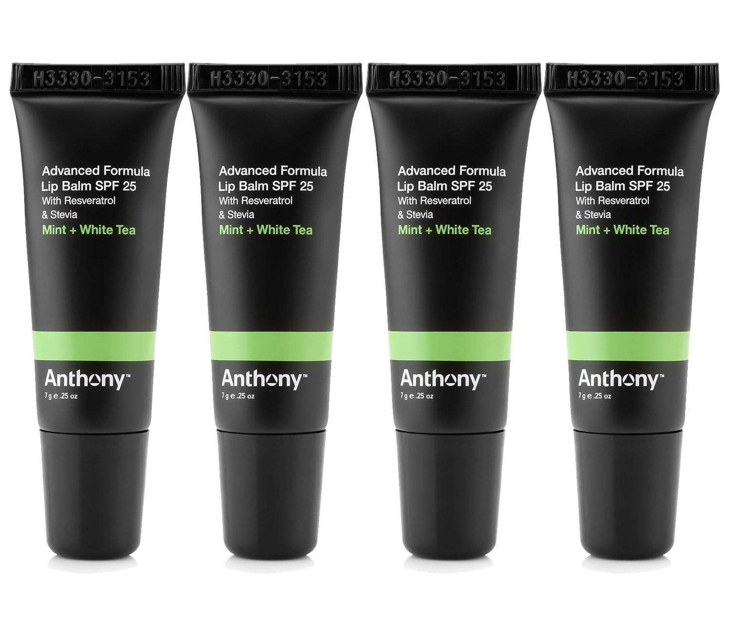 Anthony 25 SPF Lip Balm with Sunscreen for Lips - Contains Green Tea Extract, Shea Butter &amp; Vitamin E - Moisturizing Repair Care Treatment for Chapped &amp; Dry Lips 4-Pack