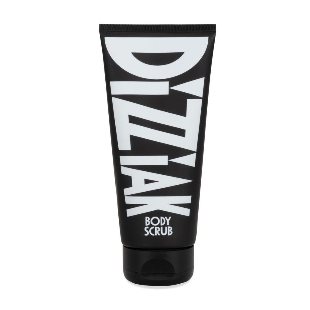 DIZZIAK Exfoliating Body Scrub: Gentle Rice Hull Polish and exfoliatior for Brighter Skin, Hydrating Babassu Oil &amp; Glycerin, Moisture-Locking Sugar Beet &amp; Coconut, Vegan - 200ml