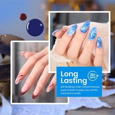 Beetles Winter Cat Eye Gel Polish, Blue Brown Gel Nail Polish, 6 Color Charm Metamorph Theme with Magnet Nail Gel Polish for Salon Gel Manicure Nail Art DIY