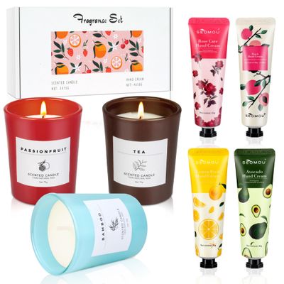 Hand Cream Gifts for Women, Scented Candle Gift SetHand Lotion for Dried Cracked Hands, Travel Size Mini Hand Lotion, Women Gift Box for Birthday Christmas Valentines Day Bridesmaid Proposal
