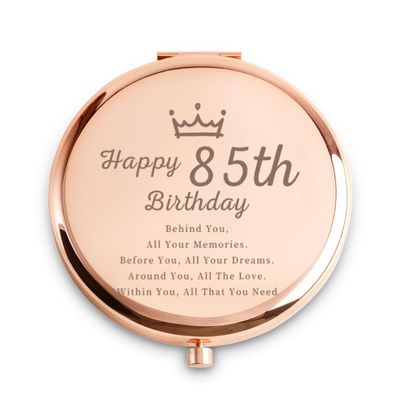 Daricano 85th Birthday Gifts for Women, Best Female Presents for 85 Year Old, Personalized Engraved Compact Mirror Gift Ideas for Aunt Nana Grandma Mom