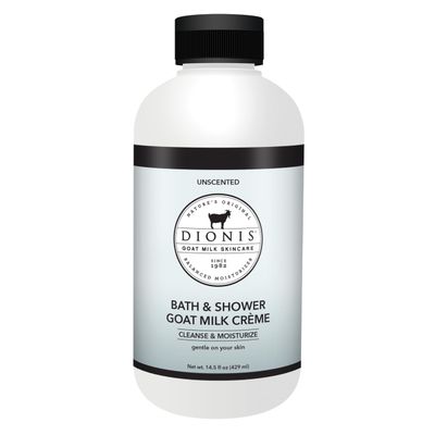 Dionis Goat Milk Skincare Unscented Bath Soap &amp; Liquid Shower Crme, Skin Moisturizer &amp; Hydrating Body Wash Made in The USA, Cruelty Free Shower Gel For Sensitive Skin, 14.5 oz Bottle