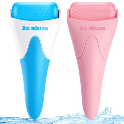 AFOUNDA Ice Rollers, 2 Packs Self Care Tools for Reduces Puffiness, Migraine Pain Relief and Energizes Skin, Ideal Gift for Women and Suit for All Skin Types(Blue+Pink)