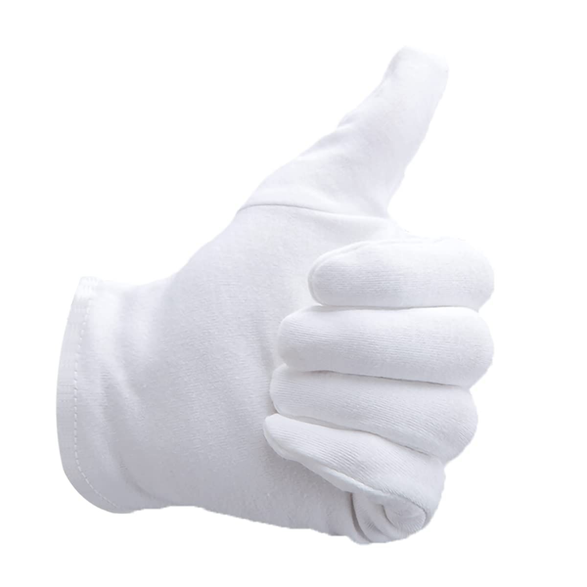 Alyan &amp; Jammsy White Gloves 100% Cotton Gloves for Dry Hands Women Men Sleeping Gloves Overnight Moisturizing Gloves Eczema Sensitive Skin Treatement (10 Pairs)
