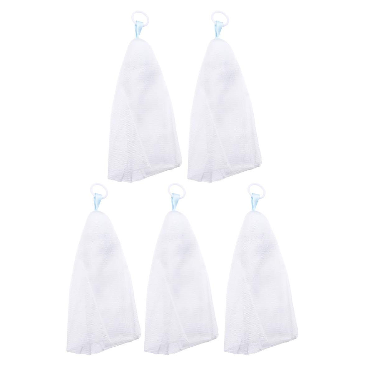5PCS Exfoliating Foaming Net Premium Effective Easy Maker Face and Body Face Cleansing Soap