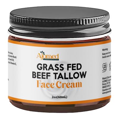 Beef Tallow Face Moisturizer - Grass Fed Beef Tallow for Skin Care- unscented Handmade Tallow face Cream- organic tallow balm for Sensitive Dry Skin, Eczema, Psoriasis, sunburn (OATMEAL &amp; HONEY)