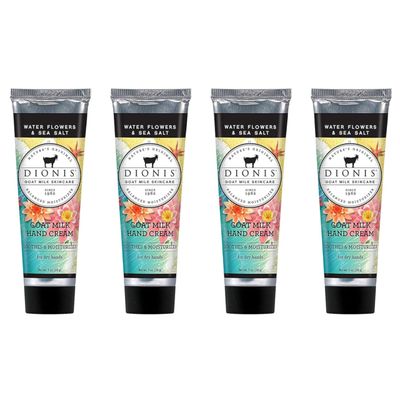 Dionis Goat Milk Skin Care Water Flowers &amp; Sea Salt Scented Hand Cream Set - Cruelty Free Travel Size Hand Lotion For Hydrating &amp; Moisturizing Dry Skin - Paraben Free, Made In The USA, 1 oz Set of 4