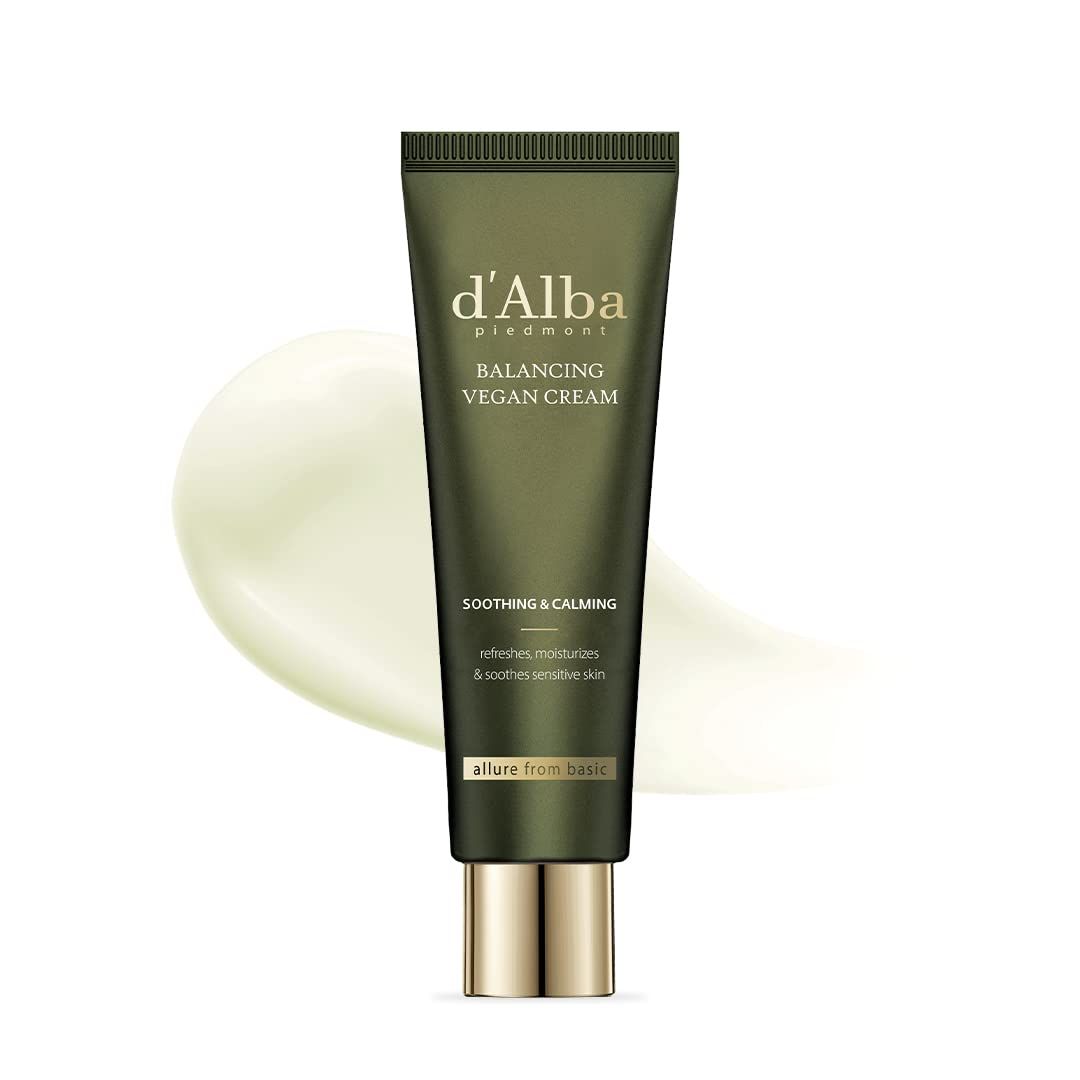 d&#39;alba Piedmont Italian White Truffle Mild Skin Balancing Vegan Cream, Hydrating and Gentle Moisturizer, Mild pH Balancing Cream with White Truffles for Sensitive Skin, Watery Lightweight Texture