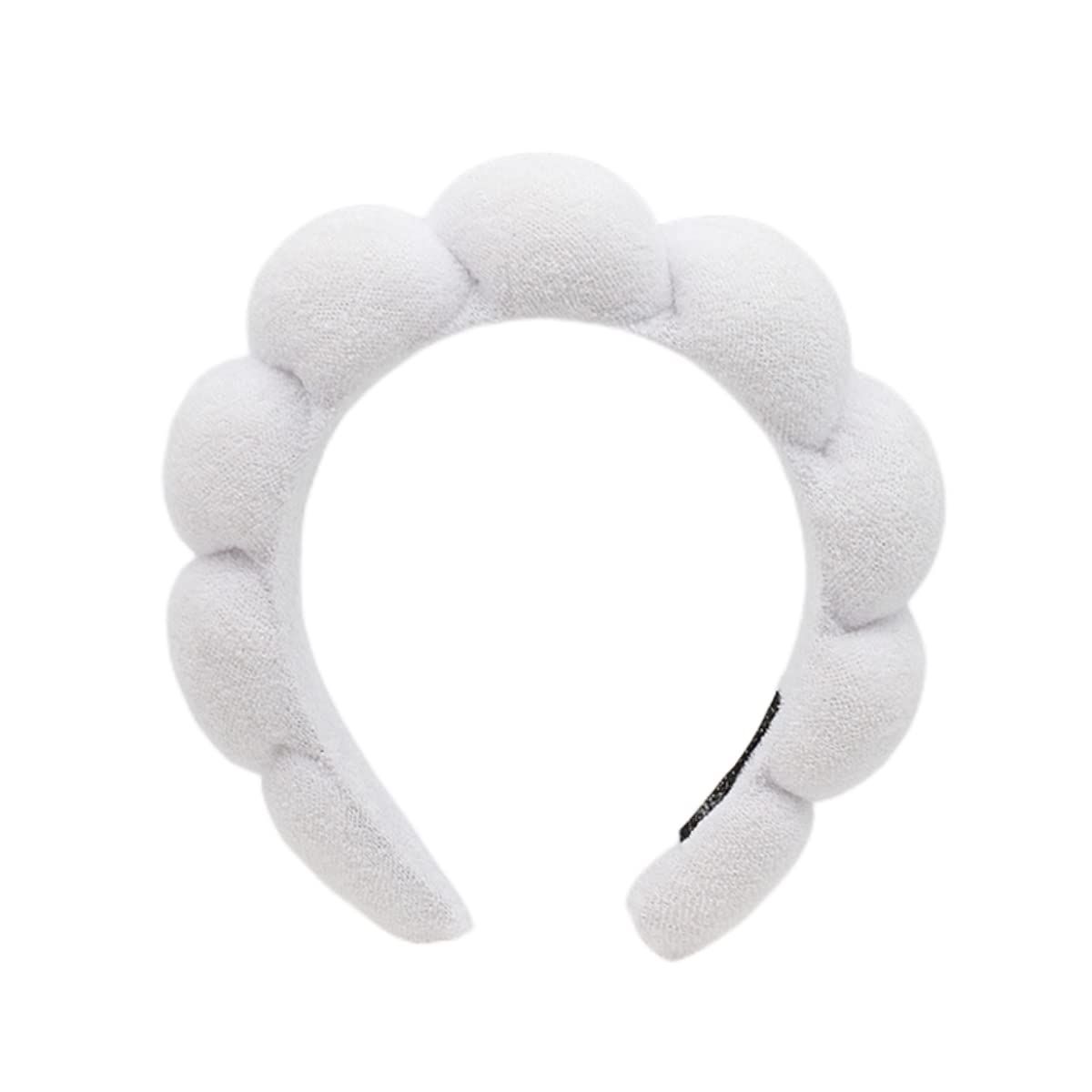 Aufona Spa Headband for Women, White Terry Towel - Hairband for Skincare, Makeup Removal, Shower, Yoga, Work Out, Absorbs Sweat for Her