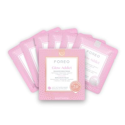 FOREO Glow Addict Advanced Collection 2.0 UFO-Activated Facial Mask - Hydrating Facial - Beauty &amp; Personal Care - Vitamin C &amp; Vitamin E - For All Skin Types &amp; Dull Skin - Antiaging - 6 pcs in Pack