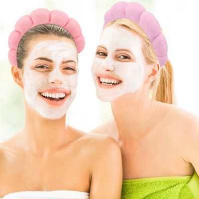 Canitor 4 PCS Spa Headband Pink Skincare Headband Makeup Headband Face Wash Skin Care Make Up Cute Preppy Teen Girl Gifts Trendy Stuff Aesthetic Bachelorette Party Favors Valentines Day Christmas