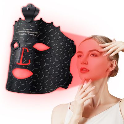 Bestechy Red Light Therapy Mask for Face, Wireless 7 Colors Led Face Mask Light Therapy, Portable Face Light Therapy, Red Light Therapy Mask Skin Care, for Wrinkle Reduction Anti Aging(Black)