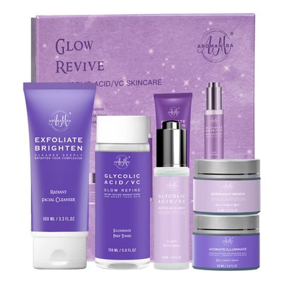 Christmas Gift for Women Skincare Set, Glycolic Acid+Vitamin C Facial Skin Care Sets &amp; Kits, Skin Care Gifts for Women w/Exfoliates Face Wash, Toner, Serum, Moisturizer, Mask, Vegan &amp; Cruelty-Free