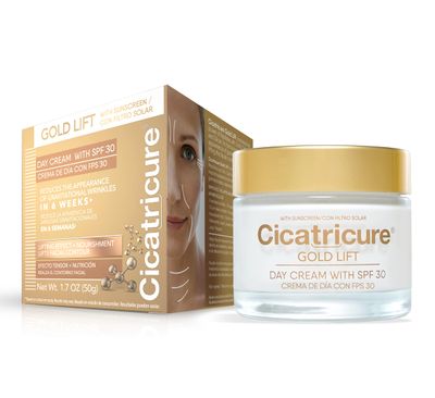 Cicatricure Gold Lift Day Cream, Anti Aging Face Moisturizer with SPF 30, Hydrating Skin Care with Gold, Calcium &amp; Silicon to Lift and Tighten Face Contour 1.7 Ounce