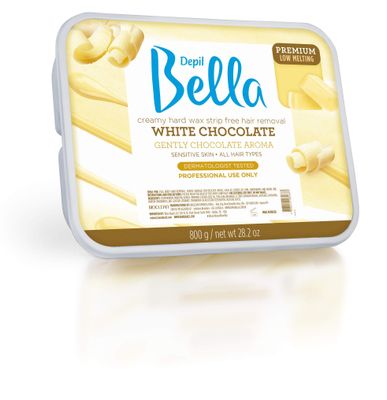 Depil Bella White Chocolate Hair Removal Wax | 28.2oz | High Performance Hard Wax for Sensitive Skin | Elastic and Creamy Texture | Full Body Wax for All Hair and Skin Types