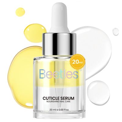 Beetles 20ml Cuticle Oil Nail Oil Care for Nail, Hydrating Oil For Repaired Cuticles, Remedy For Damaged Skin &amp; Thin Nails Vitamin E, Rice Bran &amp; Sweet Almond Oils Softener Nail Repair Gift for Her