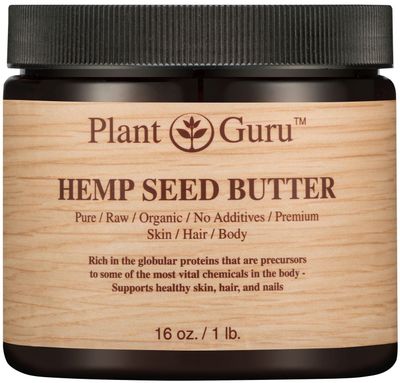 Hemp Seed Butter 16 oz. 100% Pure Raw Fresh Natural Cold Pressed. Skin Body and Hair Moisturizer, DIY Creams, Balms, Lotions, Soaps.