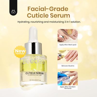 Beetles 20ml Cuticle Oil Nail Oil Care for Nail, Hydrating Oil For Repaired Cuticles, Remedy For Damaged Skin & Thin Nails Vitamin E, Rice Bran & Sweet Almond Oils Softener Nail Repair Gift for Her