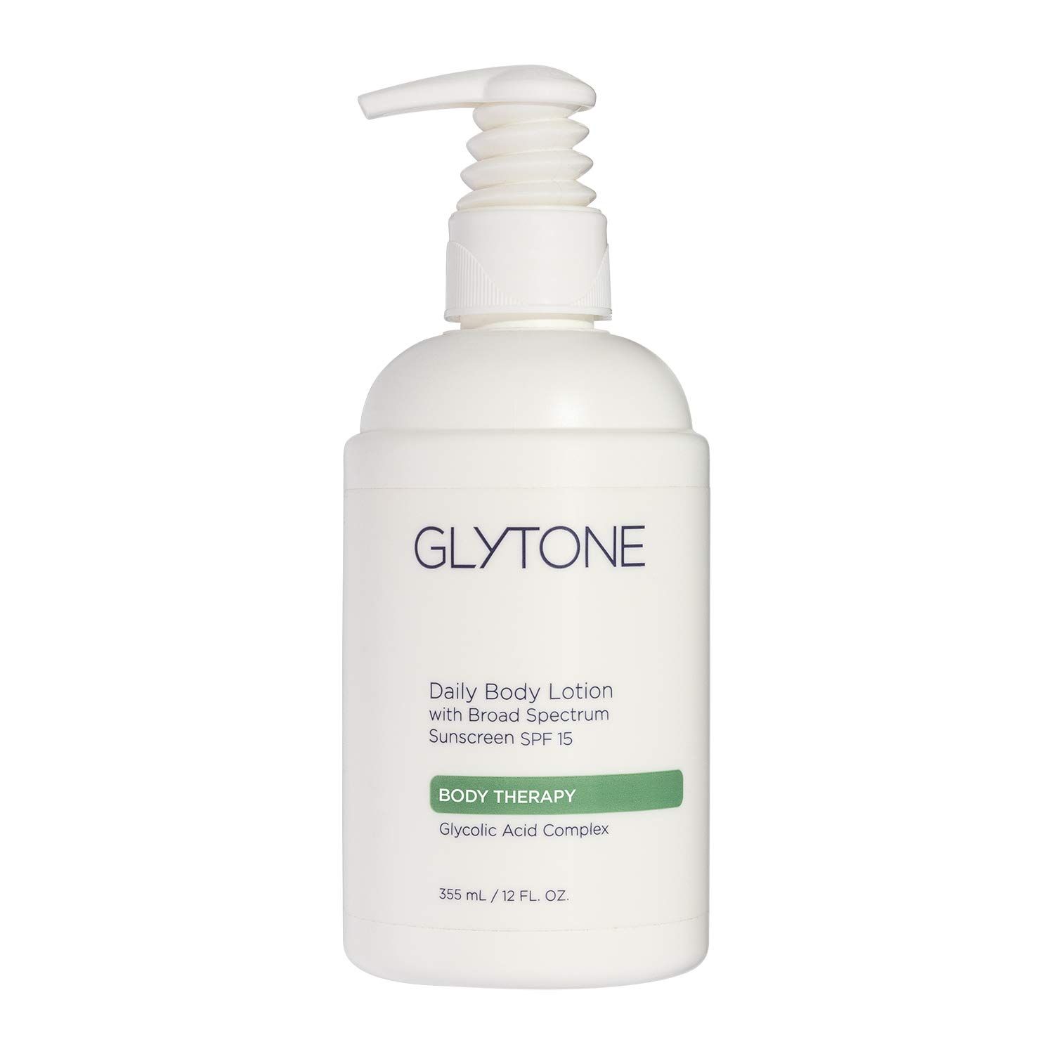 Glytone Daily Body Lotion Broad Spectrum SPF 15 with Glycolic Acid &amp; Shea Butter, Retexturizing Moisturizer, Fragrance Free, 12 oz.