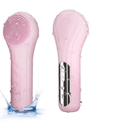 5 Modes Silicone Face Scrubber, Waterproof Face Scrubber Exfoliator for Men &amp; Women, Rechargeable Electric Facial Cleansing Brush for Deep Cleansing, Exfoliating, Massage (Pink)