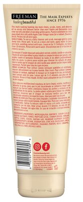 Freeman Cleansing Apple Cider Vinegar Clay Mask & Facial Scrub, Face Mask Tones, Purifies, Flawless Complexion, Clay and Pumice Exfoliate Pores, All Skin Types, 6 fl.oz./175 mL Tube