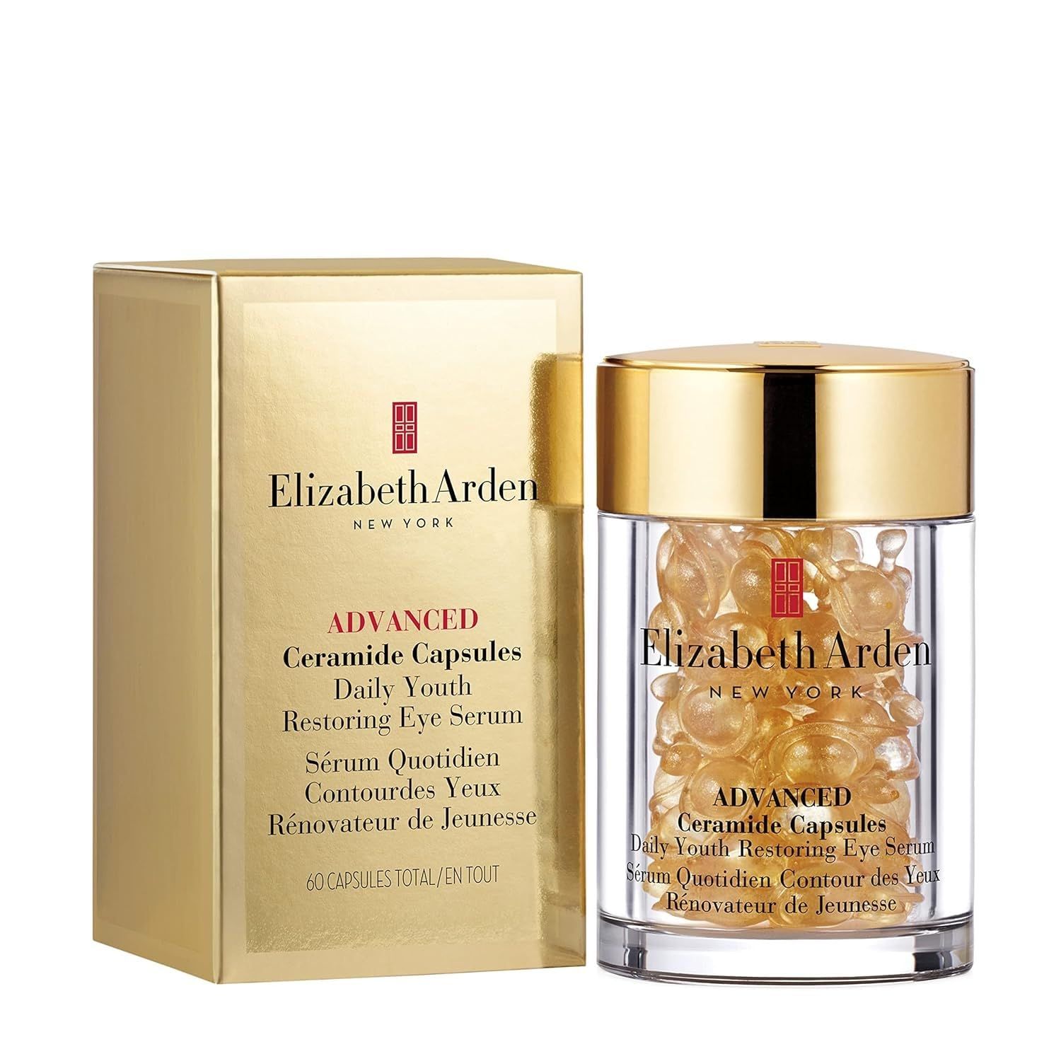 Elizabeth Arden Advanced Ceramide Eye Serum Capsules, Youth Restoring Daily Skin Care, 60 Count