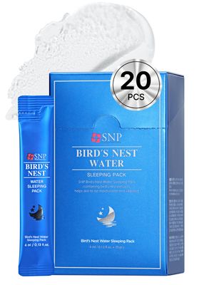 [K Beauty Snp] Overnight Bird&#39;s Nest Night Cream | Travel Size Individual Packaging | Hydrating and Protecting for All Dry Skin Types | Korean Face Skincare | Overnight Facial Skin Care | 20 Pack