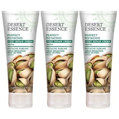 Desert Essence Pistachio Foot Repair Cream - 3.5 Fl Ounce - Pack of 3 - Restores Softness - Skin Repair &amp; Renewal - Pistachio Nut Oil - Shea Butter - Macadamia Seed Oil - Cruelty-Free