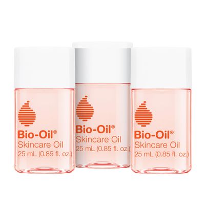 Bio-Oil Skincare Body Oil Serum for Scars and Stretch Marks, Face and Body Moisturizer with Vitamin E &amp; A for Sensitive Dry Skin, Dermatologist Recommended, Travel Size, .85 oz, Pack of 3